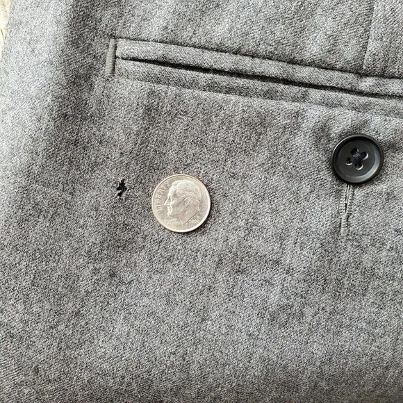 J Crew Mens Slim Bedford Wool Dress Pants Size 36 x 30 Gray Straight Leg - Picture 7 of 8